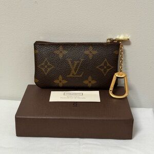 Auth LOUIS VUITTON Monogram Pochette Cles Coin Purse / Key Pouch